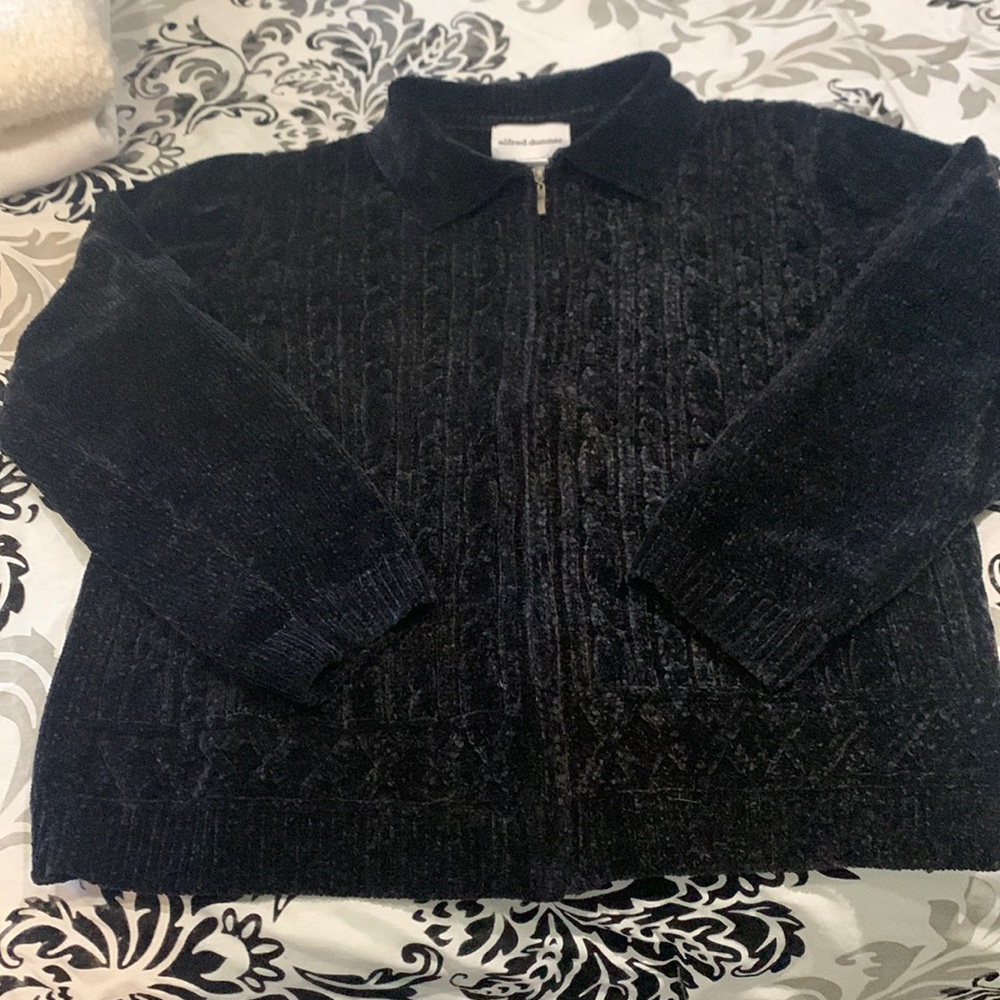 Black cardigan sweater